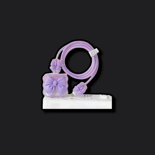 Purple Bow Charger Protecter